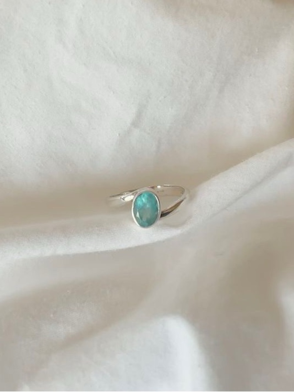 Sterling Silver Aqua Ring
